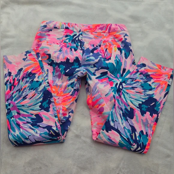 Lilly Pulitzer Women’s Pants Size 4 Multicolor Floral Print Stretch - Picture 5 of 9